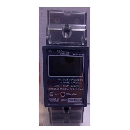 Medidor tipo riel din de energia activa monofasica conexion directa